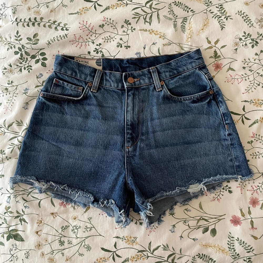 Marine Layer Sasha Denim Shorts 28 short high waist blue jean short